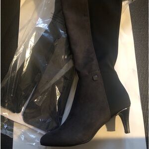 ALFANI / Anthracite Grey Knee High Suede Dress Boots Size: 7M